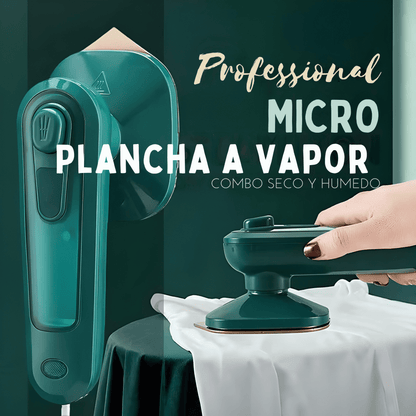 Plancha Para Ropa Mini Viajera Portátil Con Agua Y En Seco Color Verde