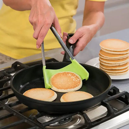 Pinza Espatula 2 En 1 En Silicona Tenazas De Cocina Alimentos